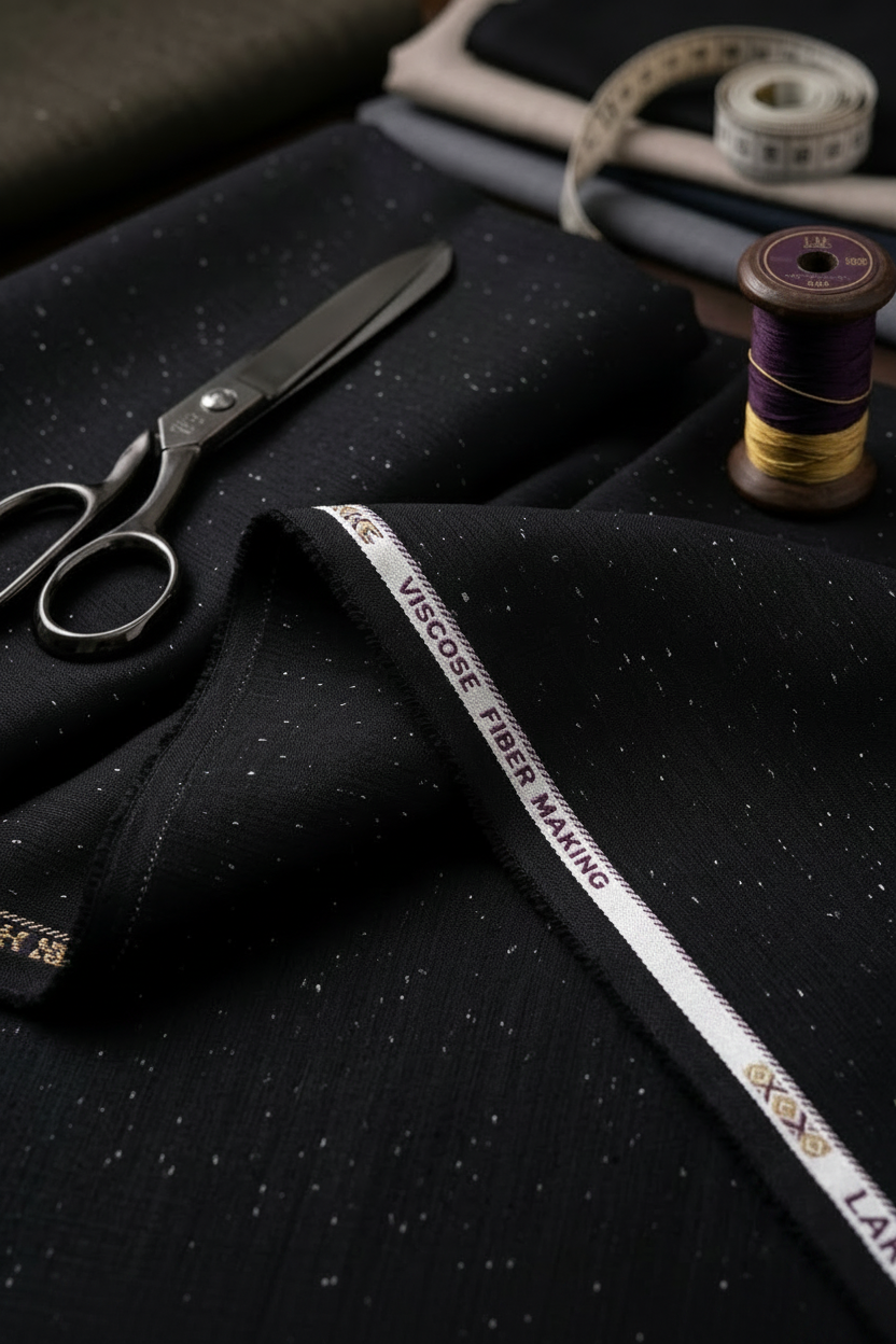 Black Viscose Wash & Wear